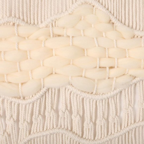Coastline Ocean Macrame Woven Handmade Craft Mid Century Modern Hang Wall Decor - Picture 4 of 6